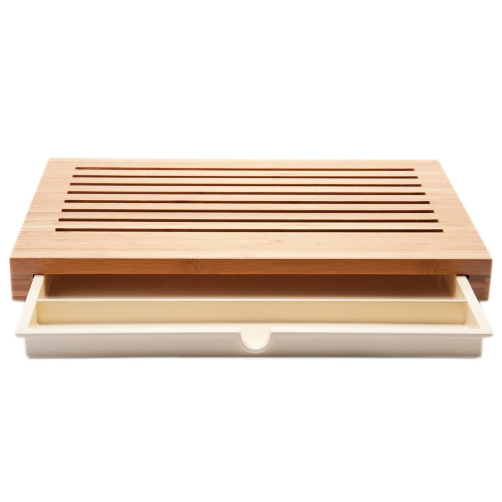 Sbriciola by Anna & Gian Franco Gasparini Bread board with crumb catcher, Bamboo Wood-0