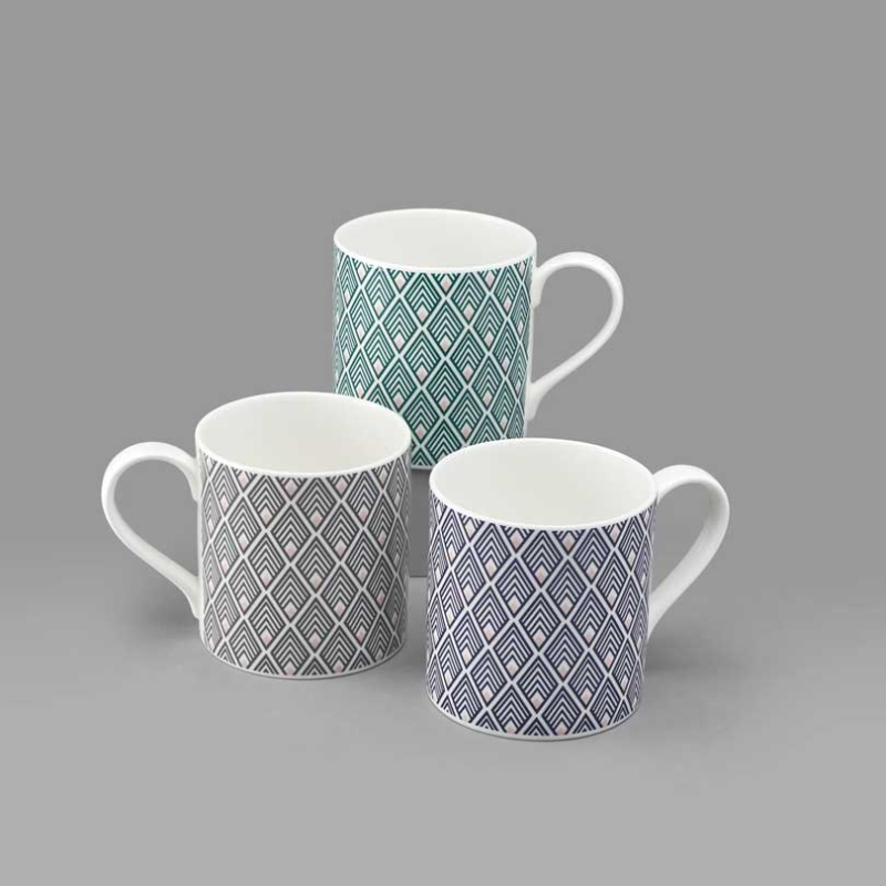 Gatsby Mug, 385ml, Blue & Blush Pink-1