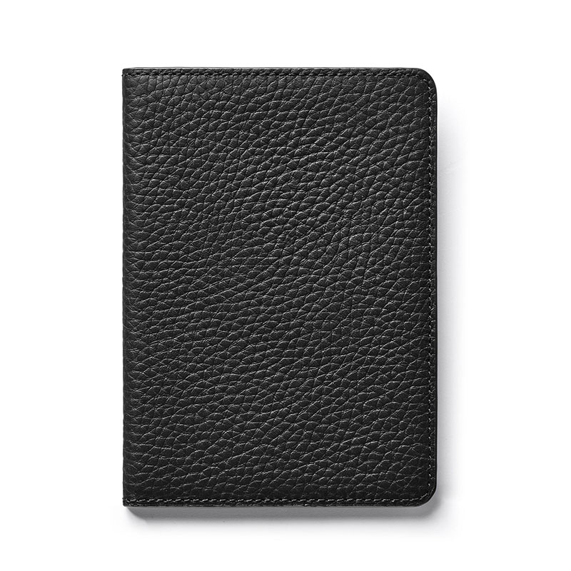 Passport Cover with Card Slots, H14 x W10cm, Black Pebble-1