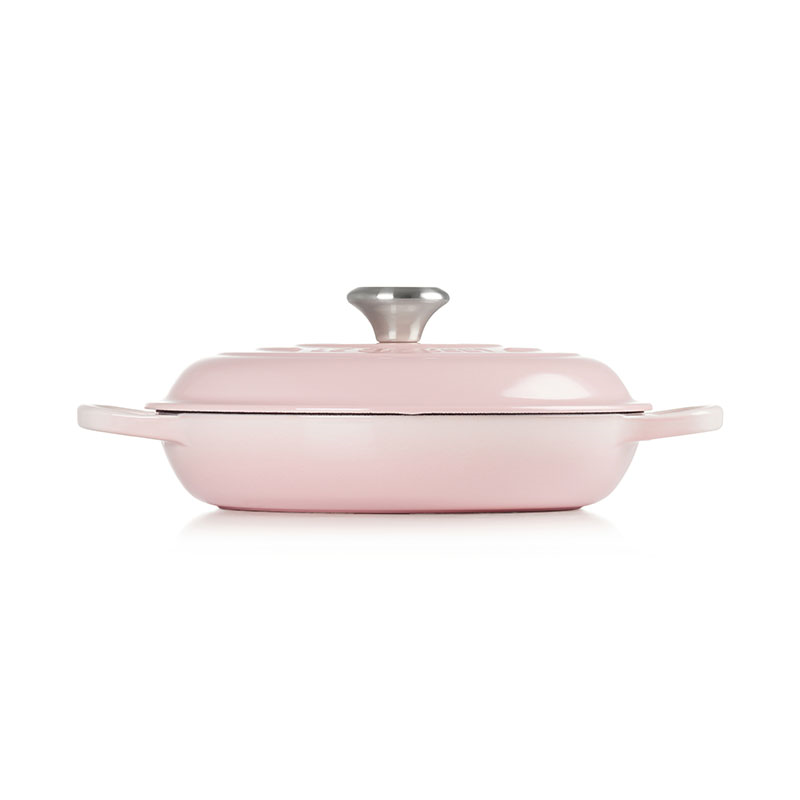 Signature Cast Iron Shallow Casserole, 30cm, Shell Pink-4