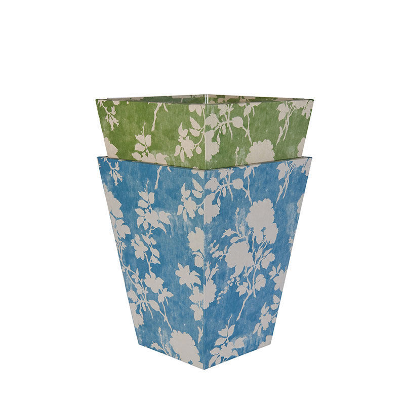 Flowerberry Waste Paper Basket, Blue-2