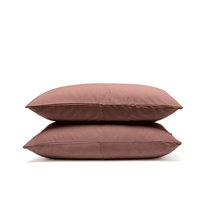 Luxe Cotton Pair of Standard Pillowcases, Rust-2