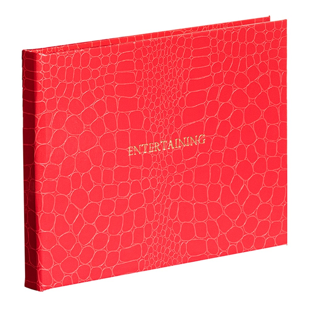 Oyster Bay Entertaining Book, L16 x W21.5cm, Red Croc-0