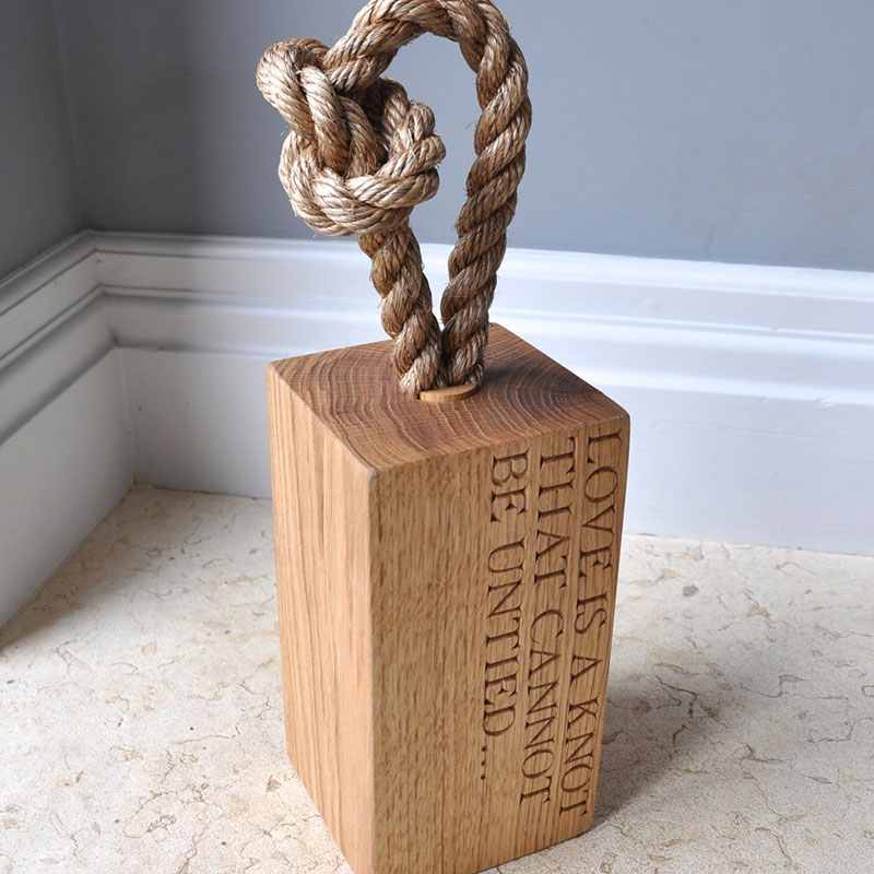 Love Knot Doorstop, Oak-1