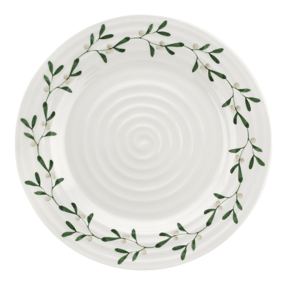 Mistletoe Set of 4 Dinner plates, Dia28cm, white/ green-0