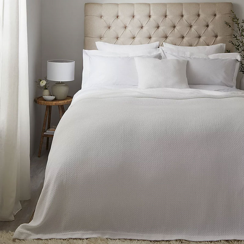 Colville King Bedspread, White-0