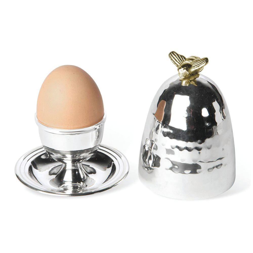 Bee Egg cup, H11 x W9cm, Silver-1