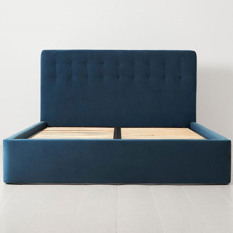 Bed 01 Velvet King Size Frame, Teal-3