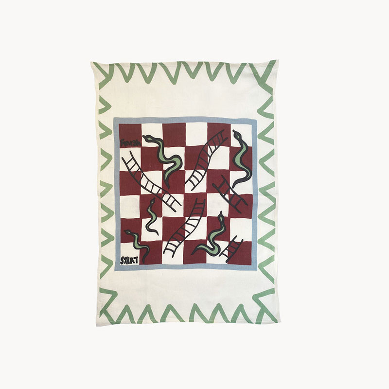 Snakes & Ladders Teatowel, 50 x 70 cm-1