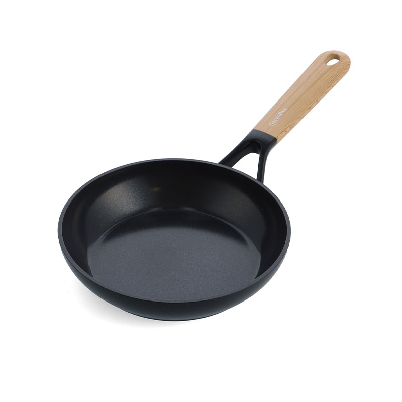 Eco-Smartshape Non Stick Wok with Light Wood Patterned Handle, 20cm, Black-0