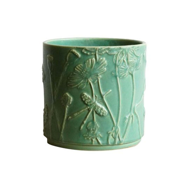 Kew Botanical Retreat Stoneware Meadow Planter, D7cm, Green-0