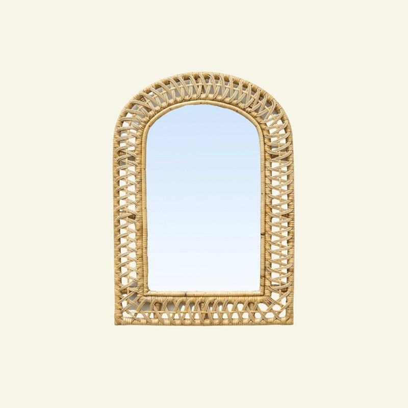 Royal Arch Rattan Mirror, Natural-1