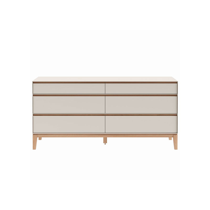 Lars Wide Six Drawer Dresser, H73 x W150cm, Cashmere and Oak-0