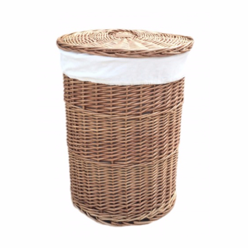 Willow Basket & Lining, Light Steamed, 46x60cm, Natural-0