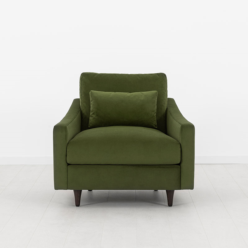 Model 07 Velvet Armchair, Vine-0