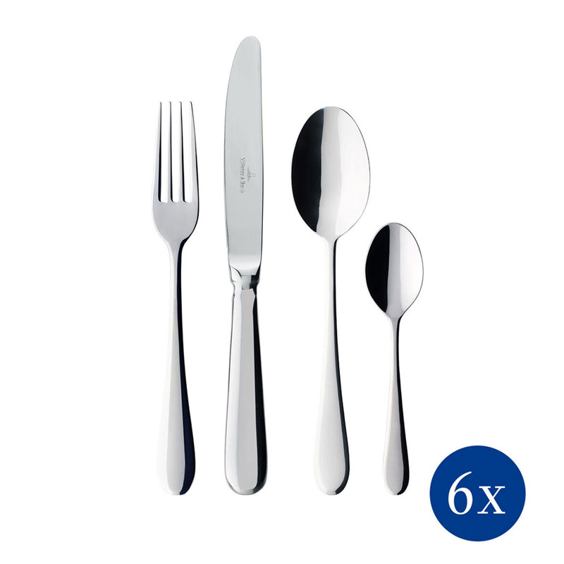 Oscar 24 piece cutlery canteen in picture box, 44 x 28 x 5cm, Stainless Steel-0