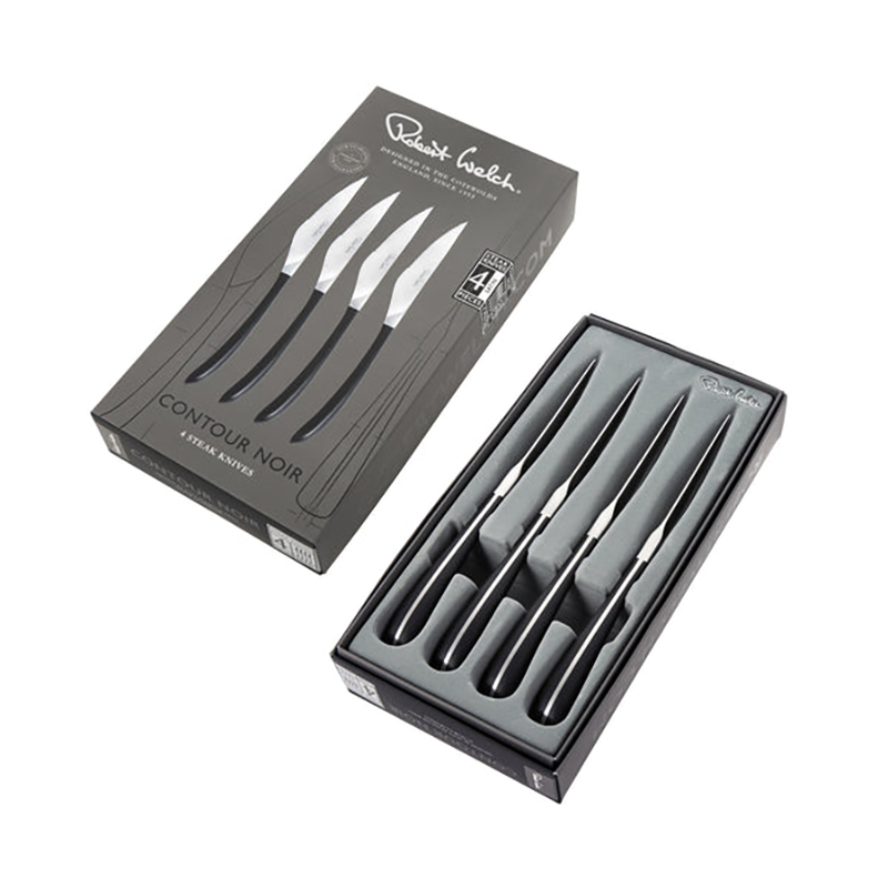 Contour Noir Satin Steak Knife, Set of 4, Black, Satin Stainless Steel-2