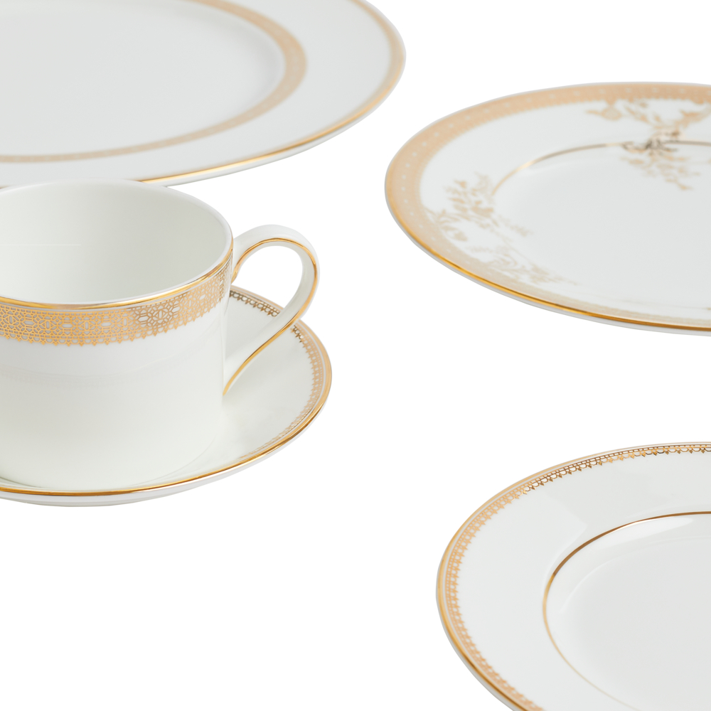 Lace 10 Piece Dinnerware Set, Gold-3