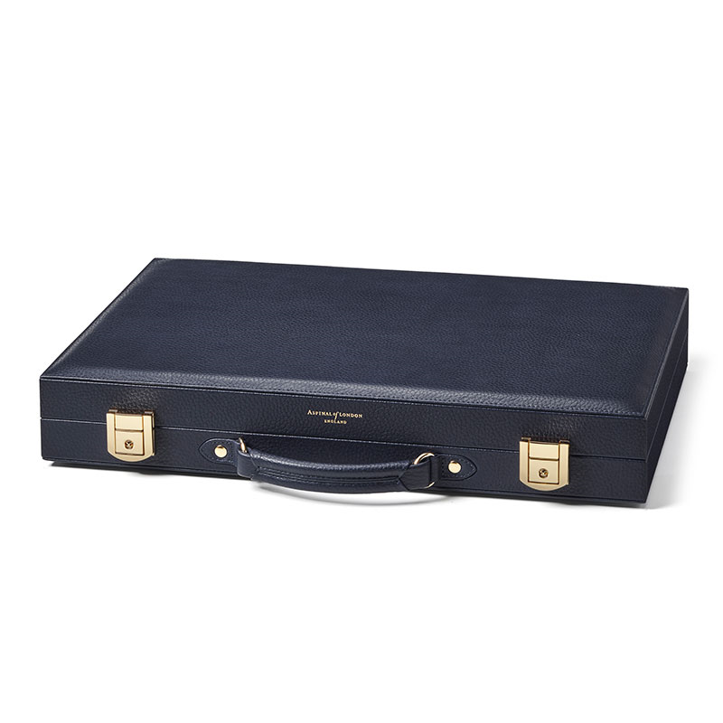 Backgammon Set, L45cm x W30cm, Navy Pebble-1