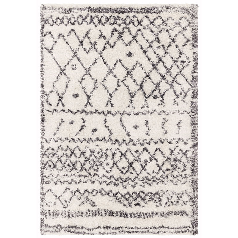 Alto moroccan shaggy rug, 200 x 290cm, Grey & Cream-0