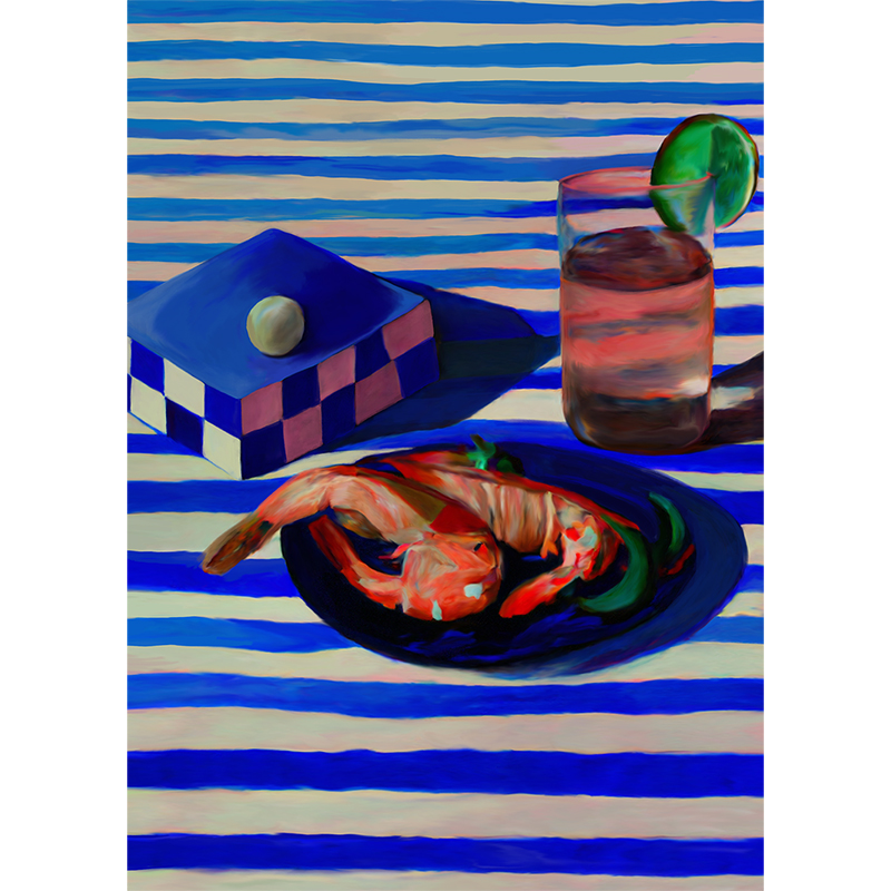 Shrimp & Stripes Art Print, 70 x 100cm-0