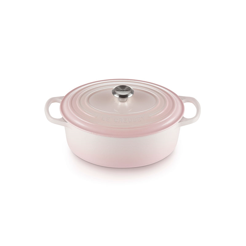 Signature Cast Iron Oval Casserole, 29cm, Shell Pink-0