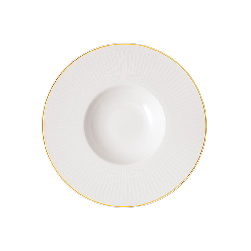 Chateau Septfontaines Deep Plate, D29cm, Inner D14cm, White-0