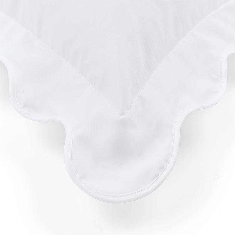 Alexandra Wavy Scalloped Pair of Pillowcases, King, White-2