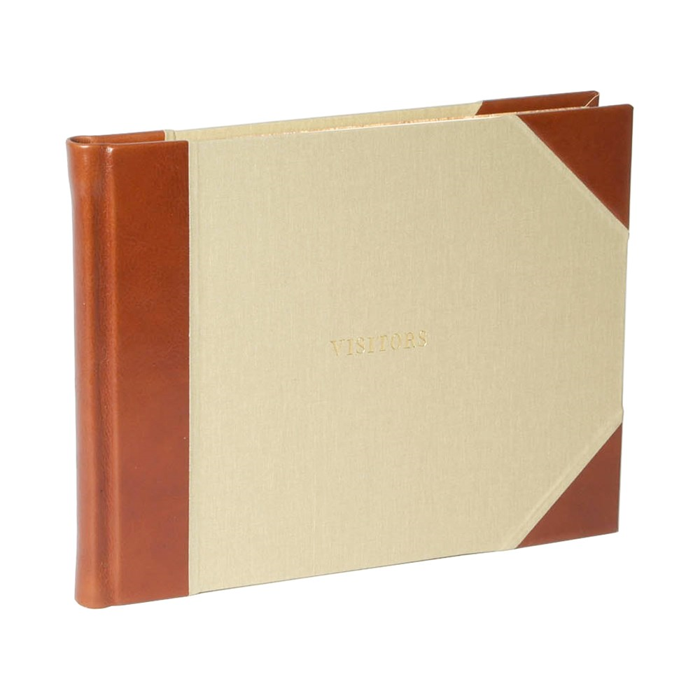 Tuscan Range Visitors book, 16 x 21.5cm, Half Bound Leather-0