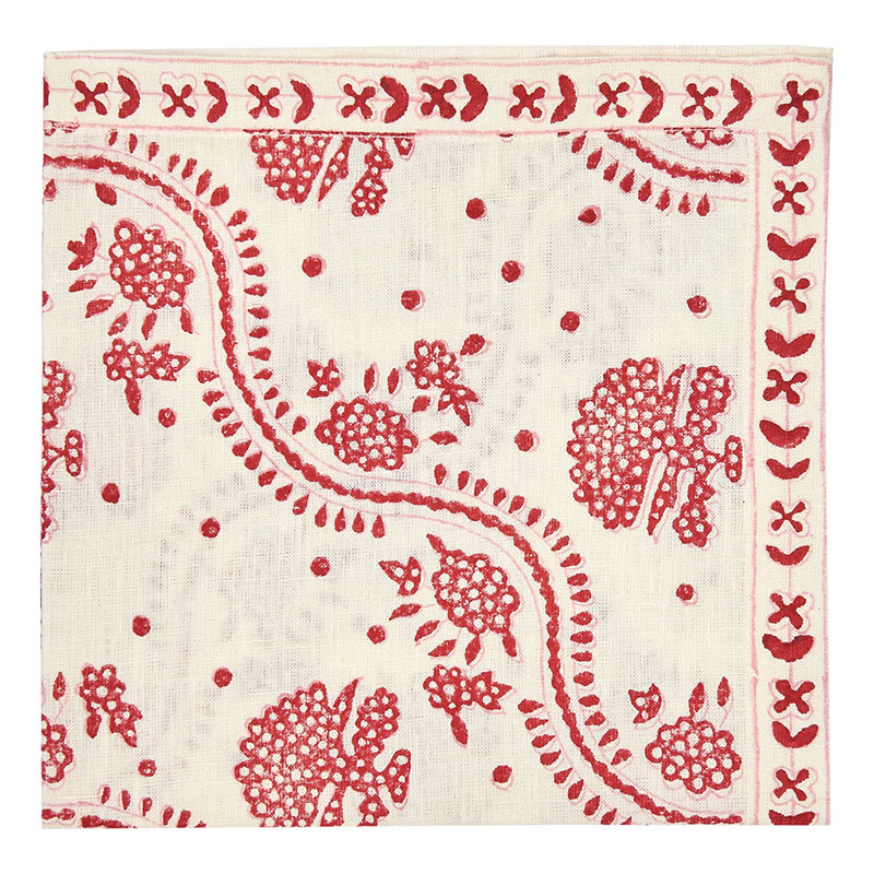 Kalee Set of 4 Linen Napkins, Red-1