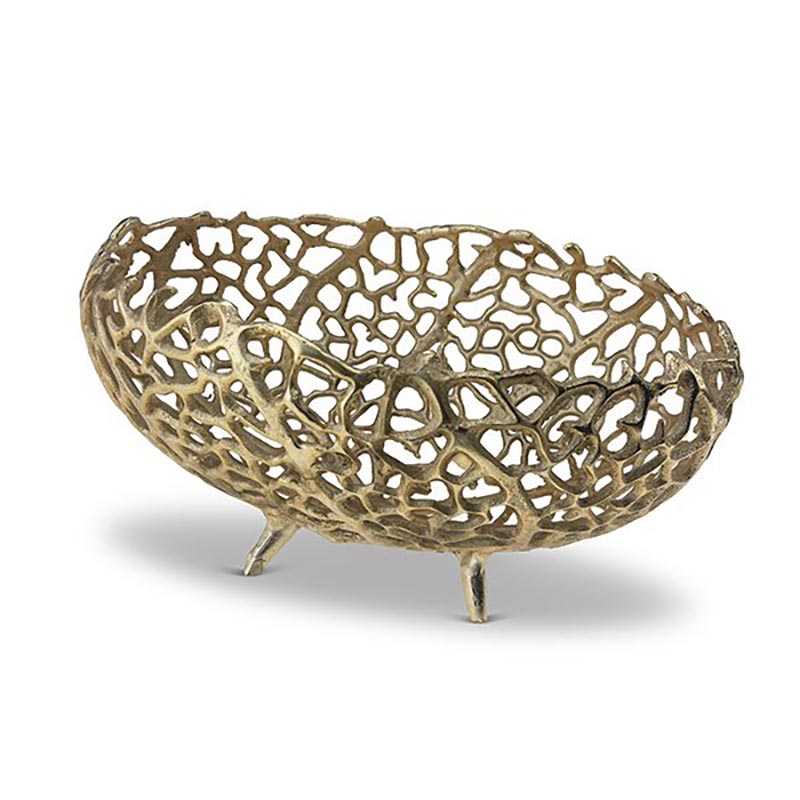 Coral Basket, H13.5 x W19 x L30cm, Gold-0