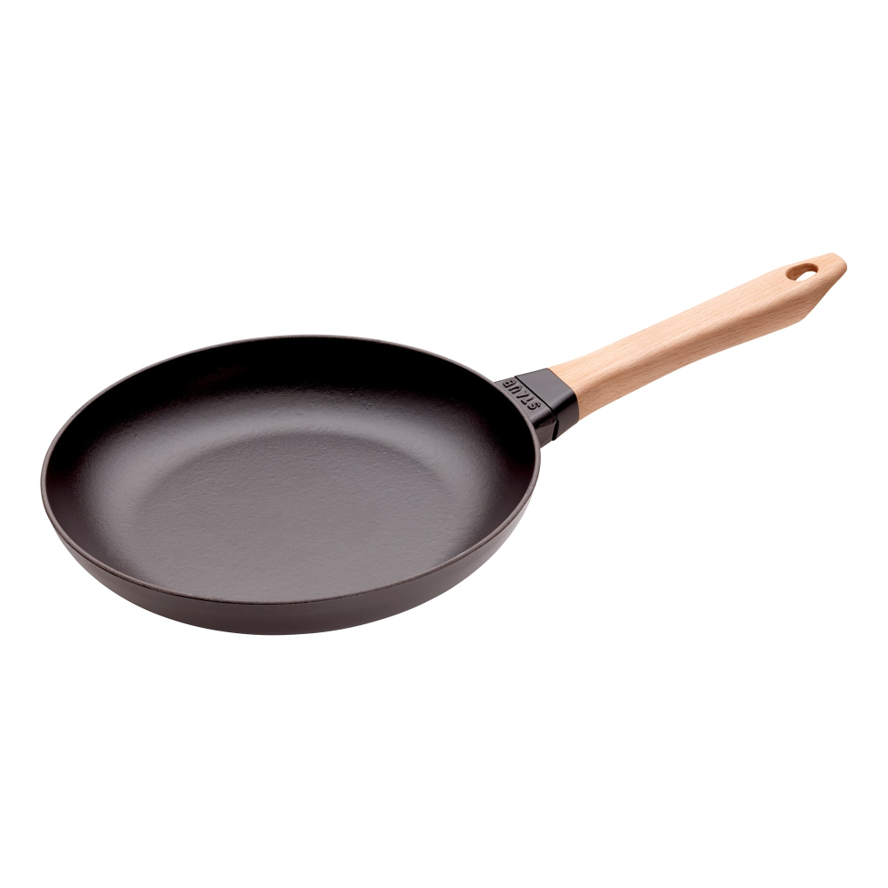 Frying pan with wooden handle, 26cm, Black-0