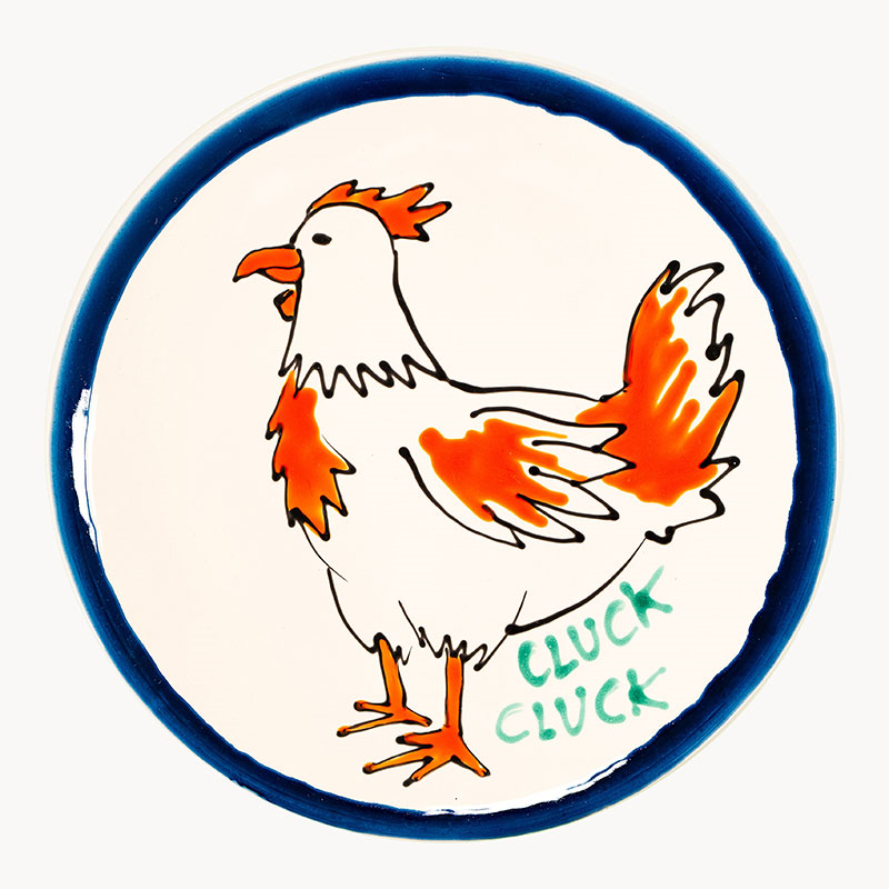 Cluck Cluck Plate, D35cm, Multi-1