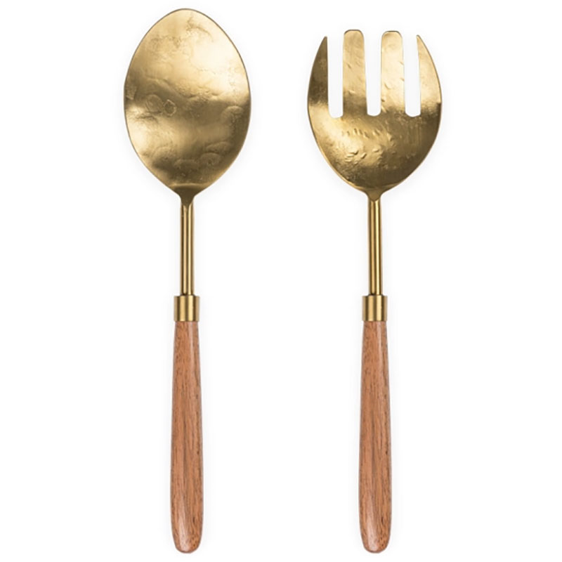 Soni Salad Servers, Gold & Acacia-4