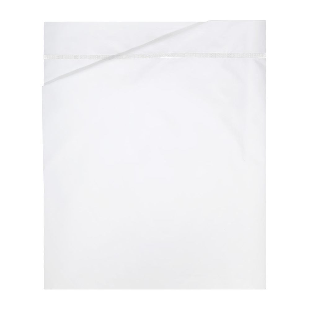 Athena - 500 Thread Count Cotton Percale King/super king flat sheet, 270 x 295cm, Blanc-1