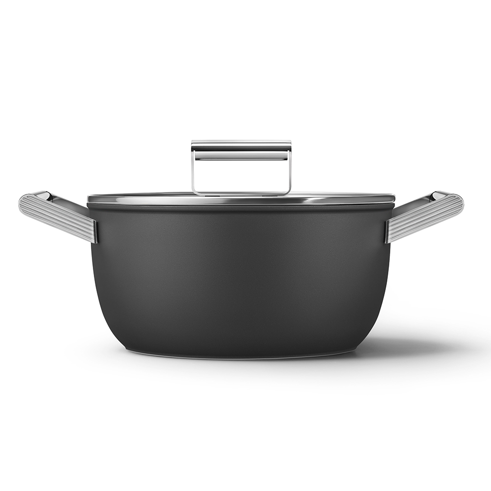 Retro 50's Style Non-Stick Casserole Dish, 26cm, Black-3