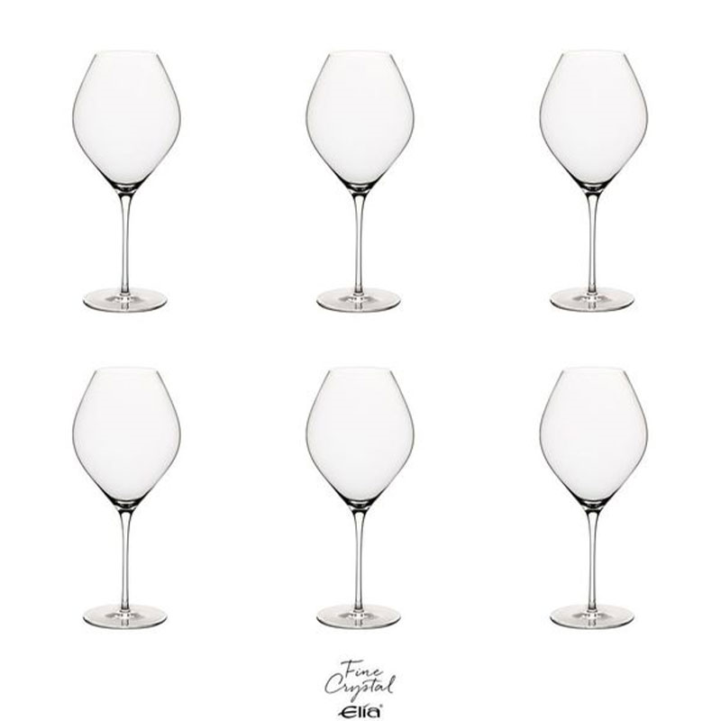 Miravell Set of 6 Crystal White Wine Glasses, 490ml, Clear-0