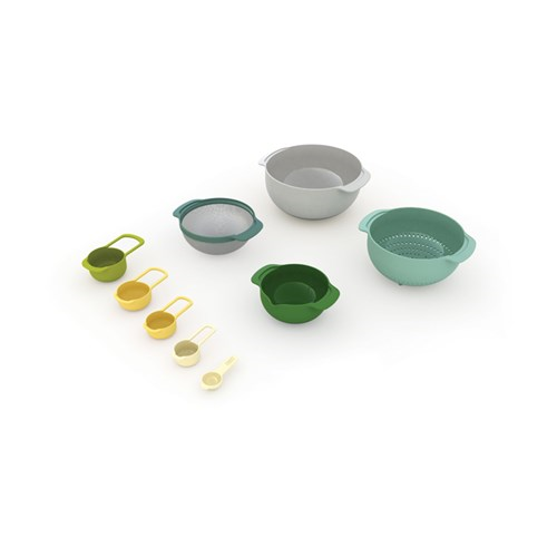 Nest Plus 9 piece stacking bowl and measuring set, Opal-1