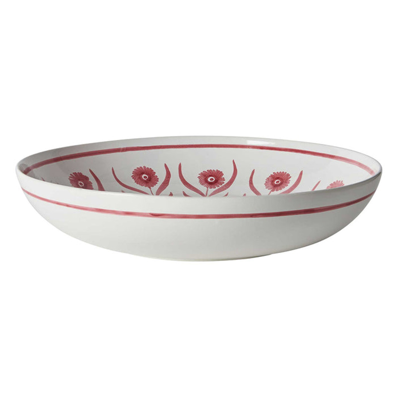 Pink Summer Flower Salad Bowl, 36cm, Pink-1