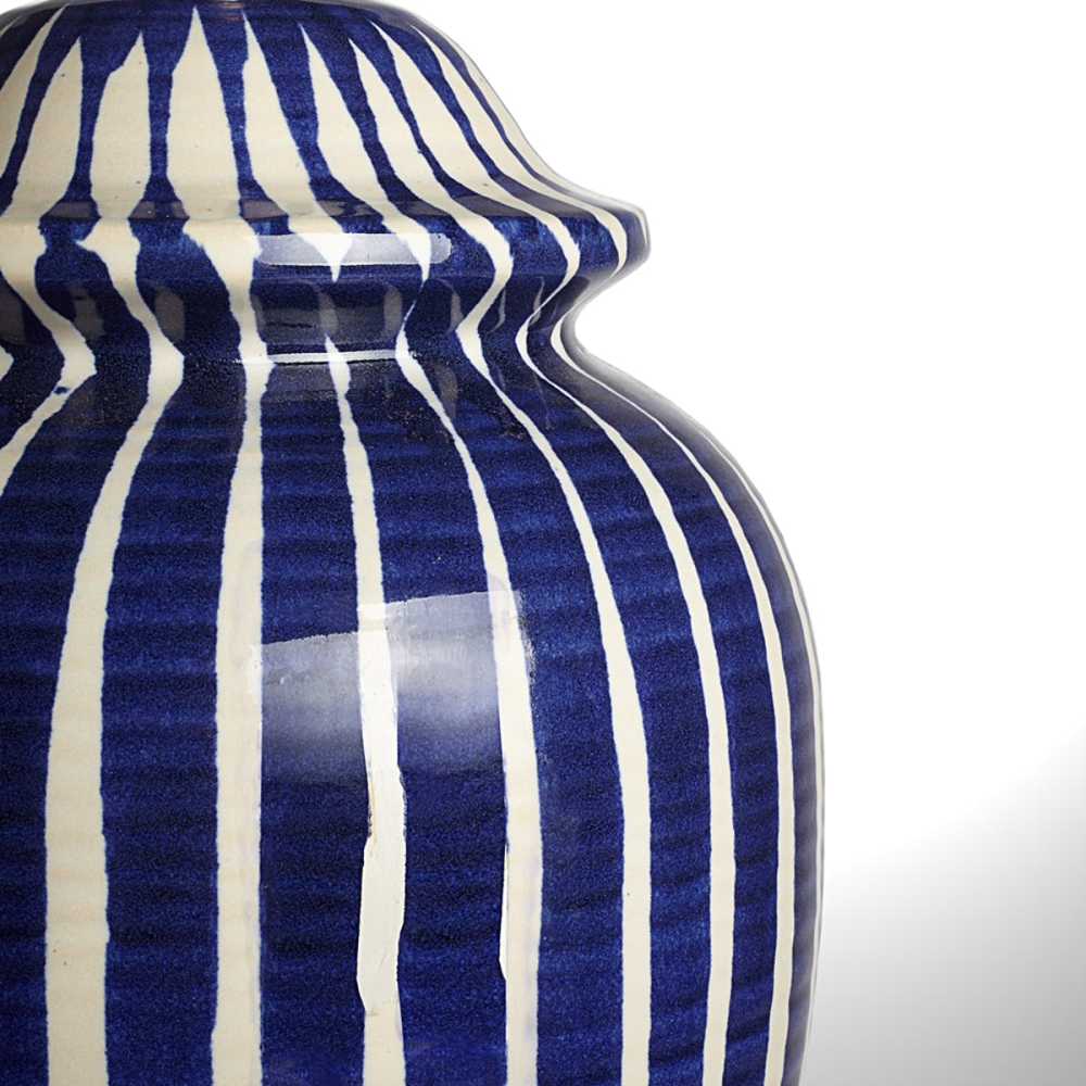 Lottie Table lamp - base only, Cobalt Blue Stripes-2