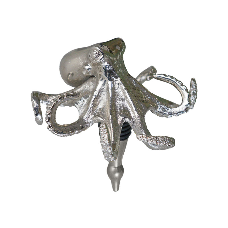 Octopus Bottle Stopper, H10cm, Nickel-1