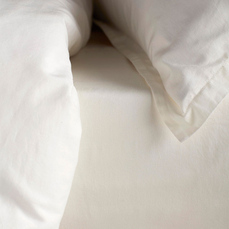 Super Soft Cotton Fitted Sheet, King, Cream-0