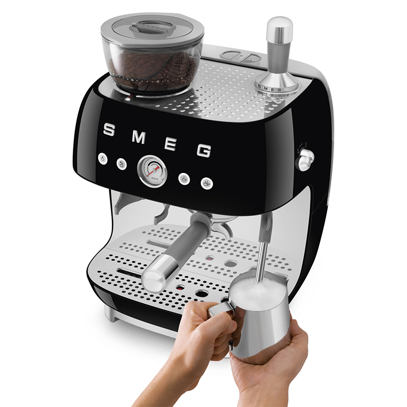 Espresso Coffee Machine with Grinder, Black-4