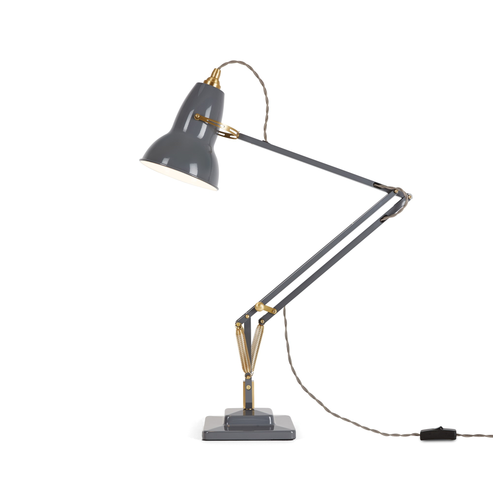 Original 1227 Desk lamp, Brass/Elephant Grey-0