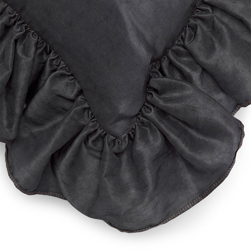 Iya Ruffle Cushion, 42cm x 42cm, Slate grey-3