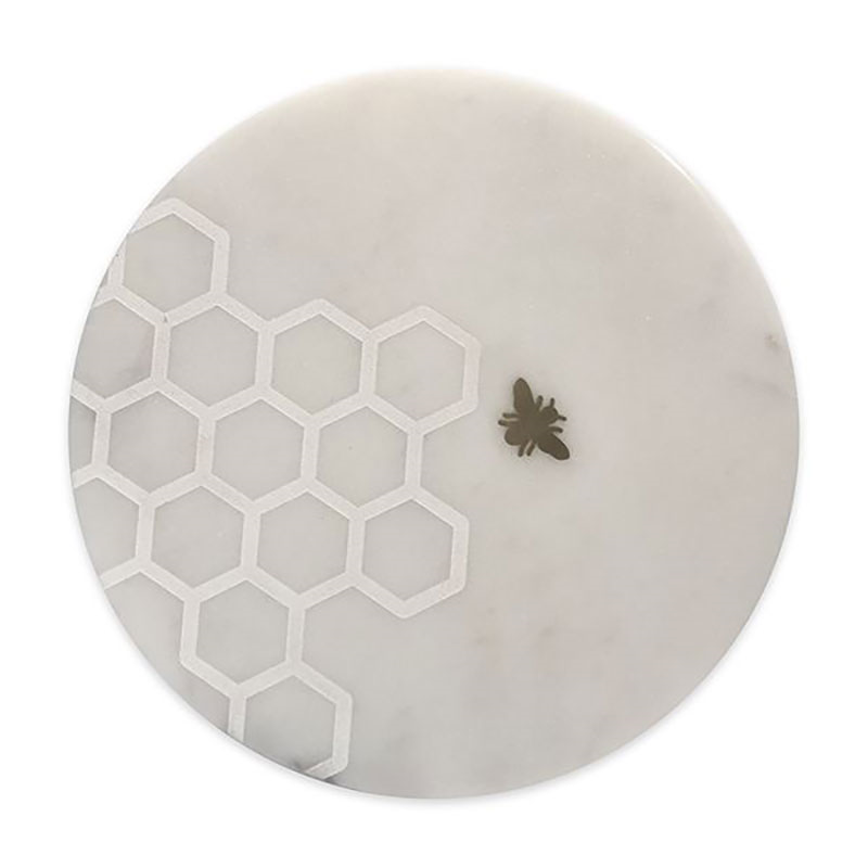 Bee Cheese Board, D30cm, White-1