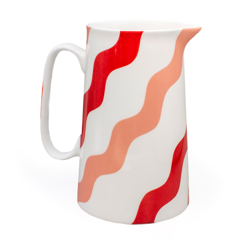 Scallop Collection Jug, H18cm, Pink & Red-0