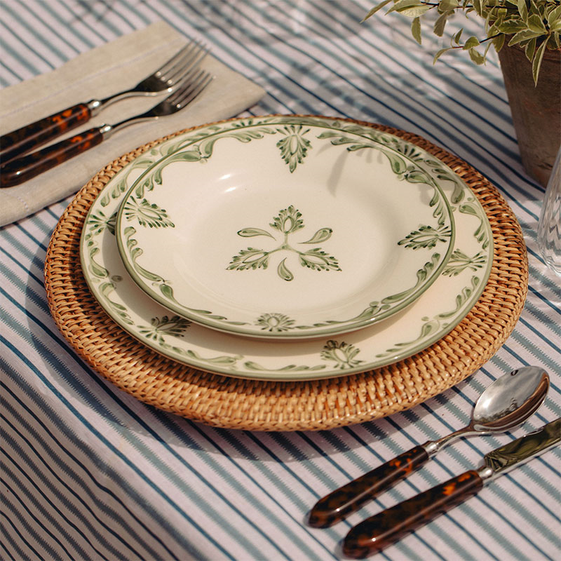 Eleanor Set of 6 Dinner Plates, 26.5cm, Forest Green-3