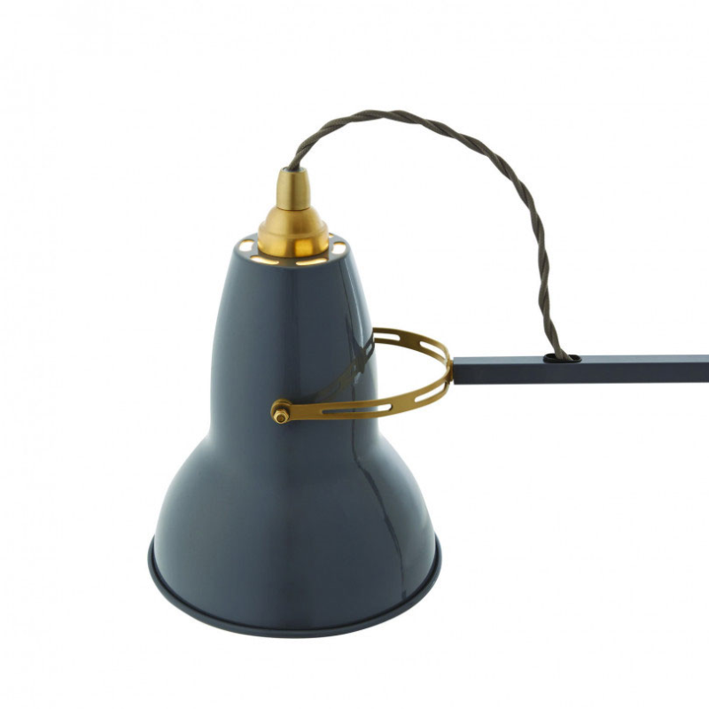 Original 1227 Brass Lamp with Wall Bracket, Elephant Grey-3