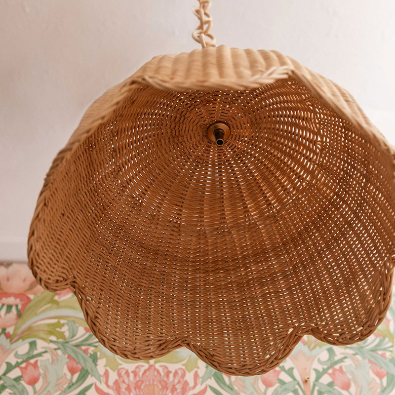 Etta Scalloped Pendant Shade, Natural-2